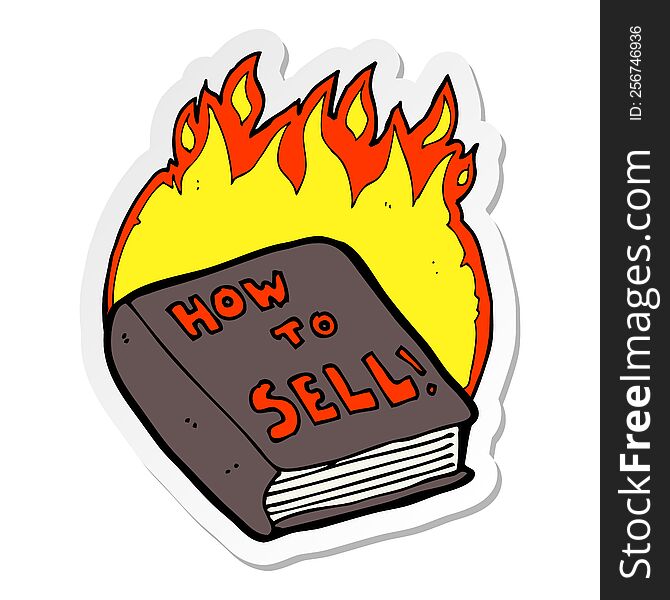 sticker of a cartoon how to sell book