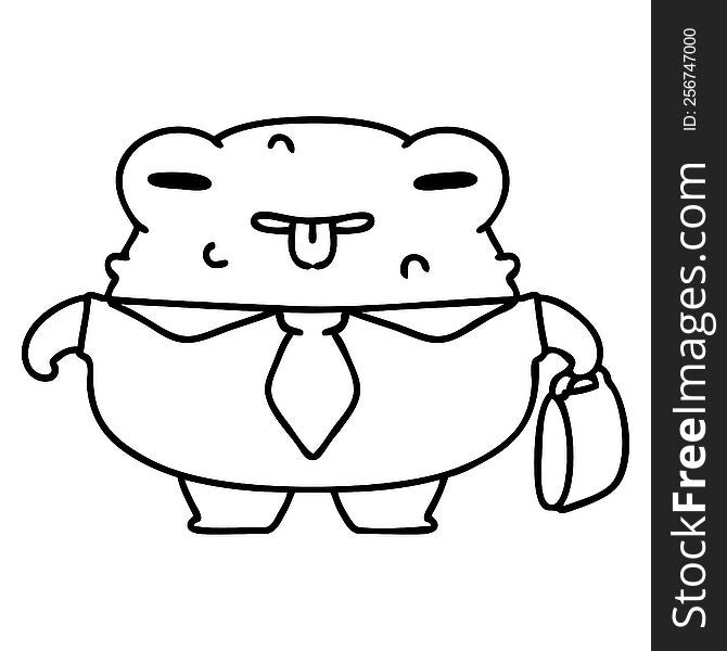 line doodle of an important business toad