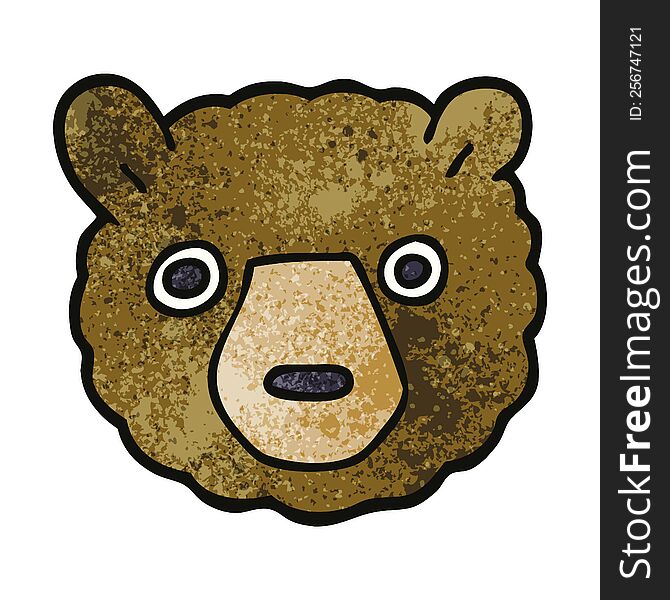 cartoon doodle bear face