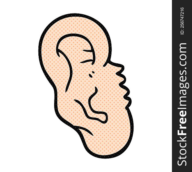 freehand drawn cartoon human ear