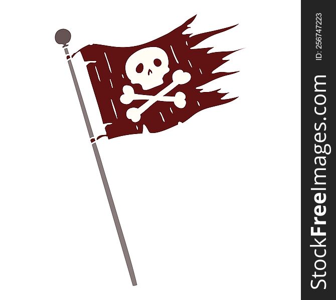 hand drawn cartoon doodle of a pirates flag