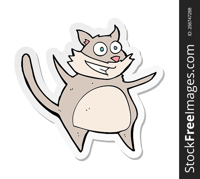 sticker of a funny cartoon cat