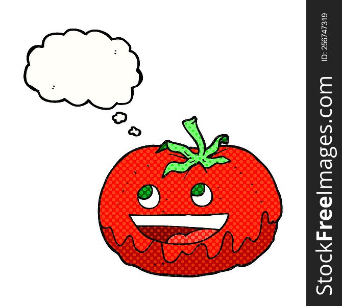 Thought Bubble Cartoon Tomato