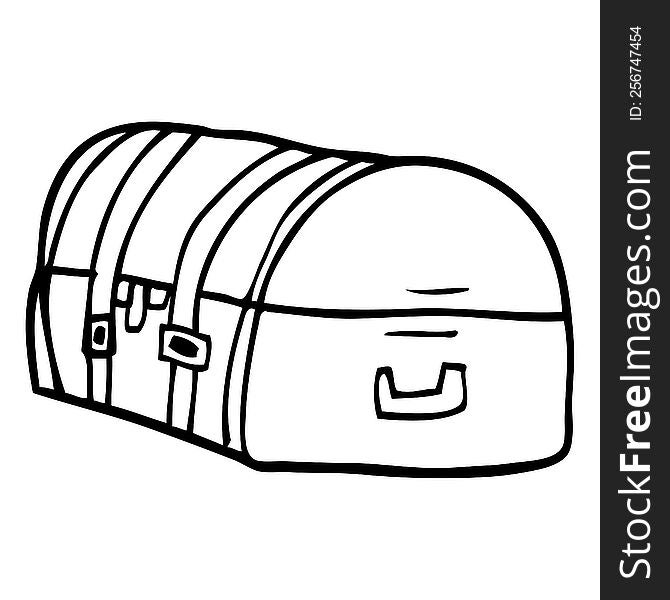 line drawing cartoon travel chest