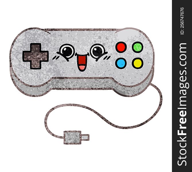 Retro Grunge Texture Cartoon Game Controller