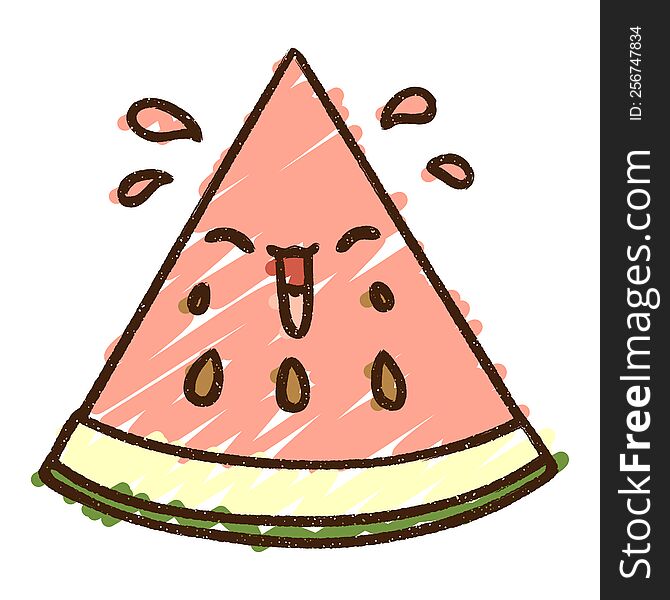 Watermelon Slice Chalk Drawing