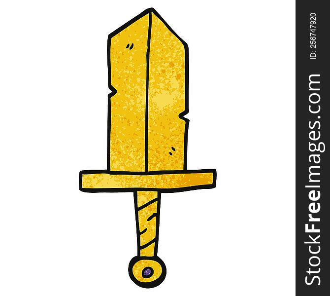 cartoon doodle golden dagger