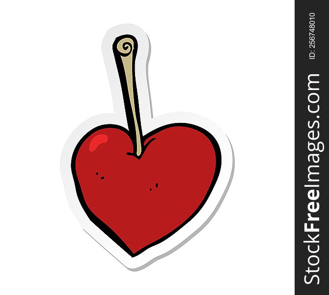 sticker of a cartoon heart cherry