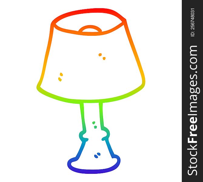 rainbow gradient line drawing cartoon house lamp