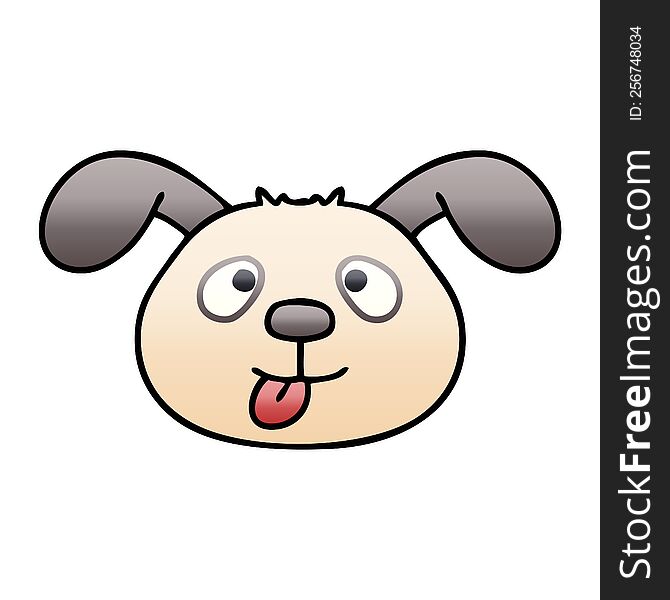 gradient shaded quirky cartoon dog face. gradient shaded quirky cartoon dog face