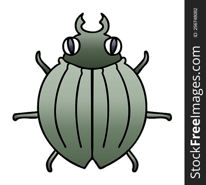 gradient shaded quirky cartoon beetle. gradient shaded quirky cartoon beetle