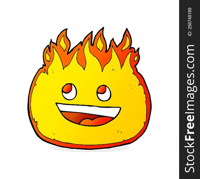 cartoon happy flame character. cartoon happy flame character