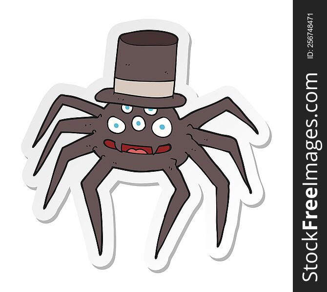 sticker of a cartoon halloween spider