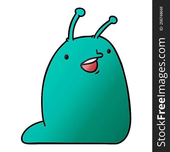 Gradient Cartoon Of A Cute Kawaii Slug