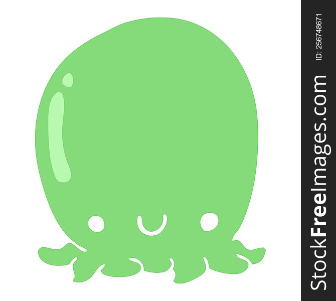 cute flat color style cartoon octopus