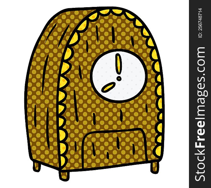 Cartoon Doodle Of An Old Fashioned Clock