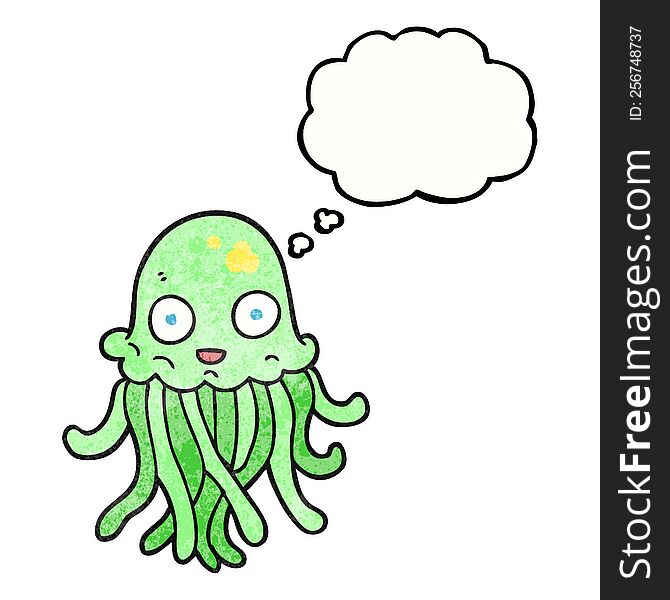 Thought Bubble Textured Cartoon Octopus