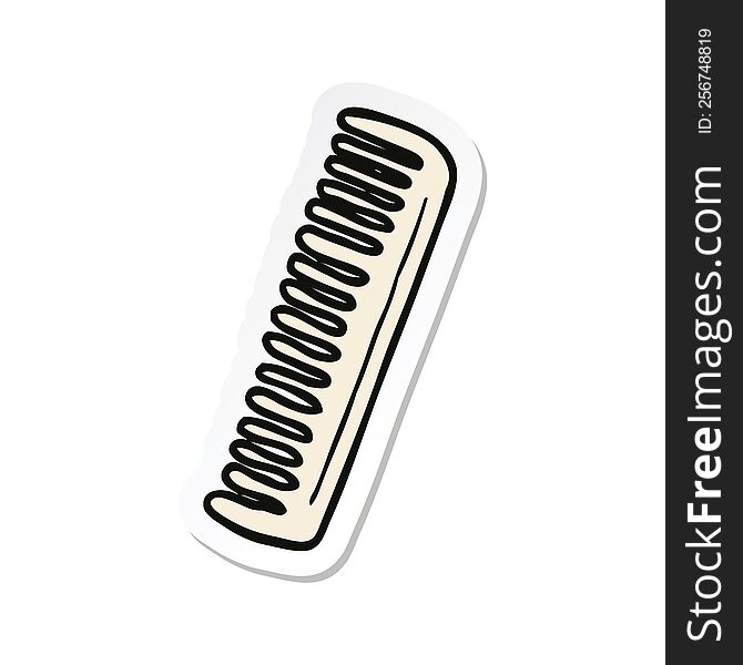sticker of a cartoon comb
