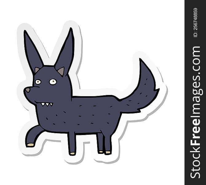 sticker of a cartoon wild dog