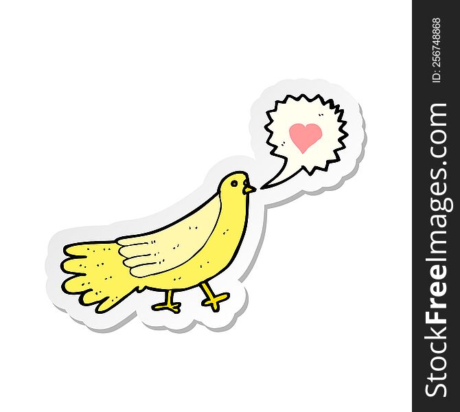 sticker of a cartoon love bird