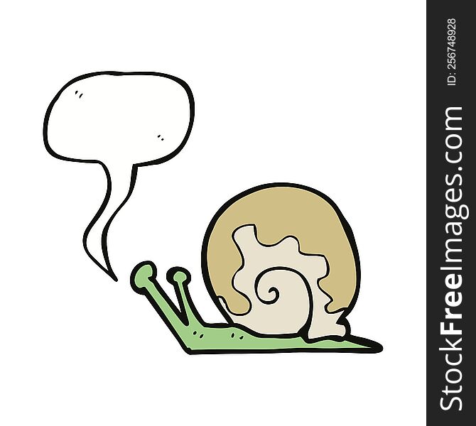 cartoon snail with speech bubble