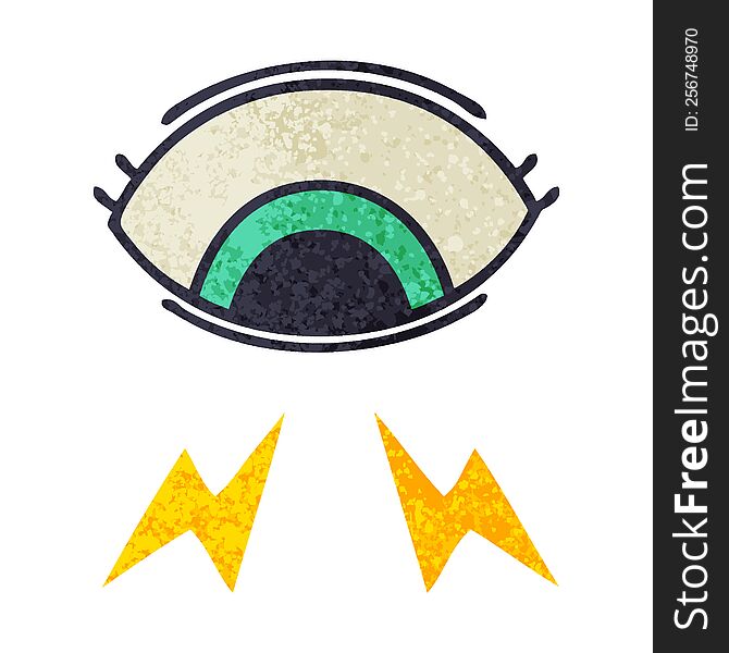 retro illustration style cartoon of a mystic eye