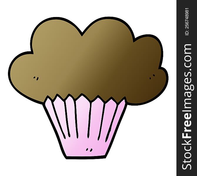 cartoon doodle cupcake