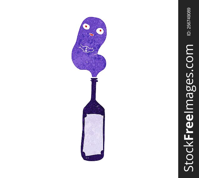 cartoon ghost in bottle