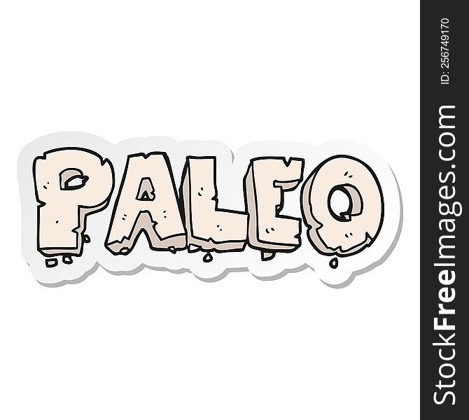 sticker of a paleo cartoon sign
