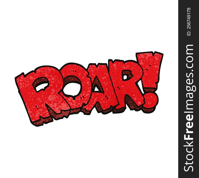 cartoon doodle roar sign