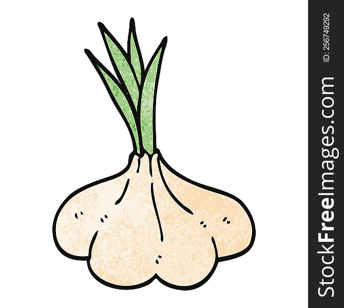 cartoon doodle garlic bulb