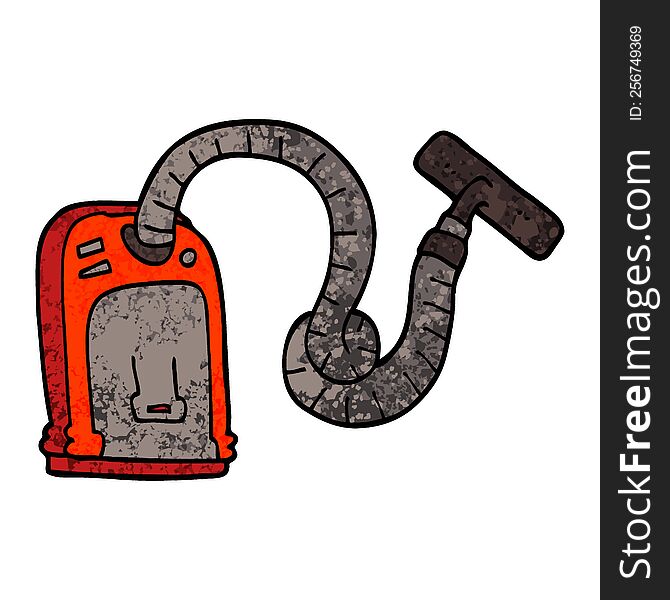 grunge textured illustration cartoon vacuum cleaner