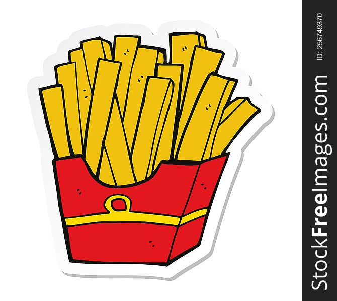 sticker of a cartoon fries