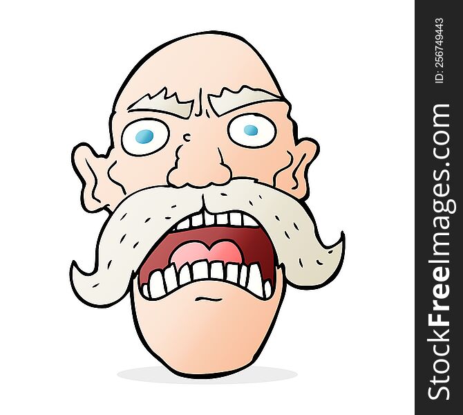 cartoon angry old man