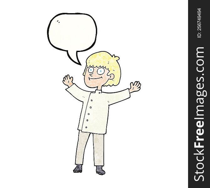 Speech Bubble Textured Cartoon Chef
