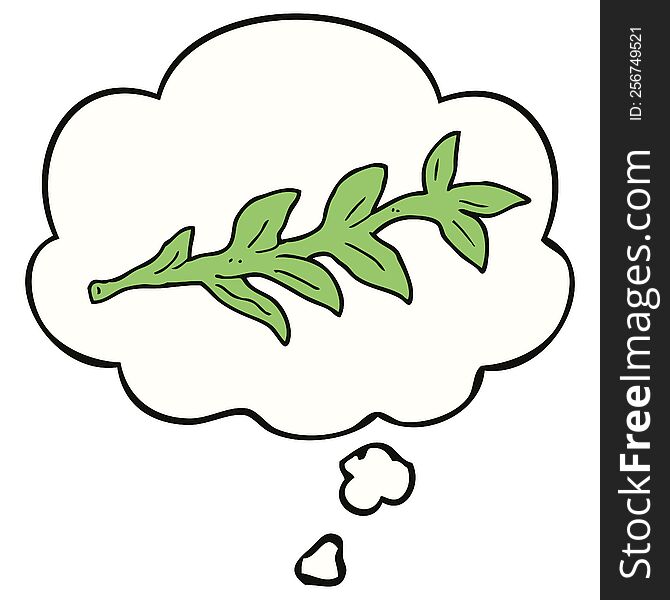 cartoon plant with thought bubble. cartoon plant with thought bubble