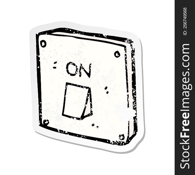 retro distressed sticker of a cartoon light switch