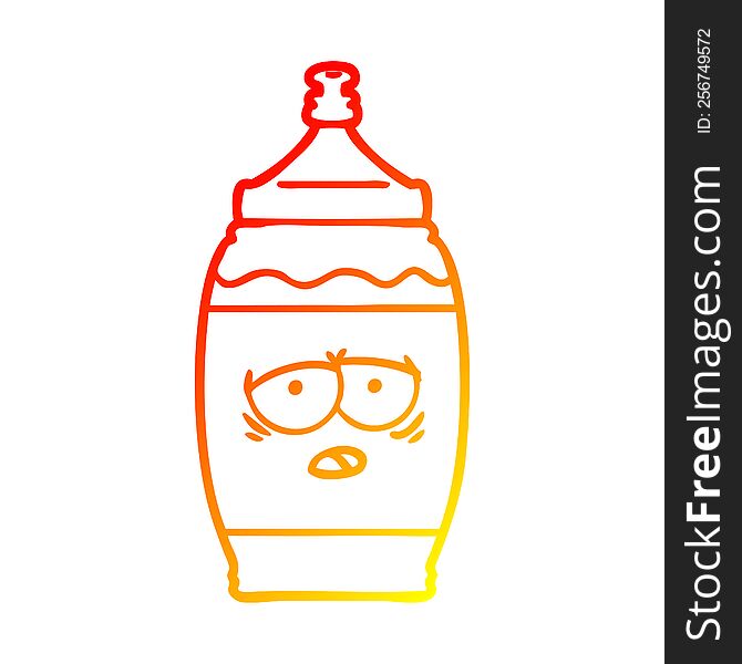 warm gradient line drawing of a cartoon sports drink