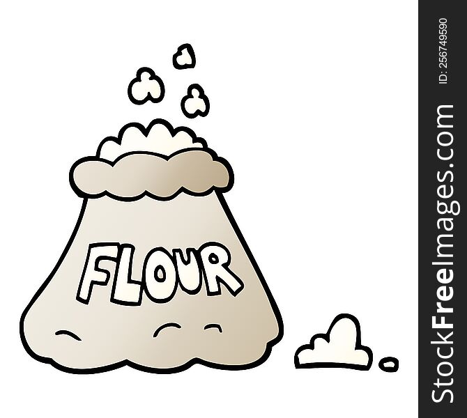 vector gradient illustration cartoon bag of flour