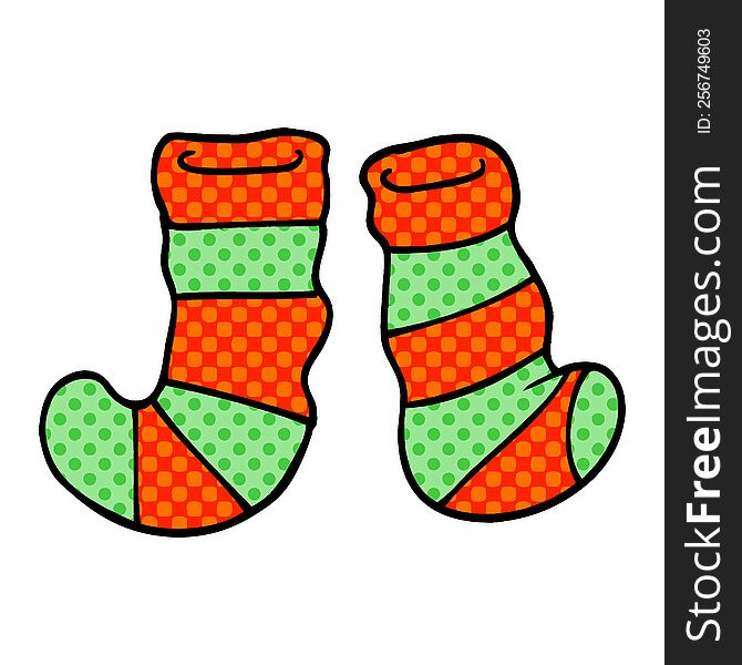 cartoon doodle striped socks