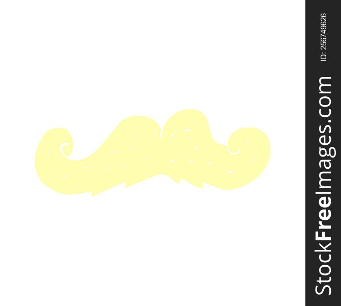 Flat Color Illustration Of A Cartoon Mustache