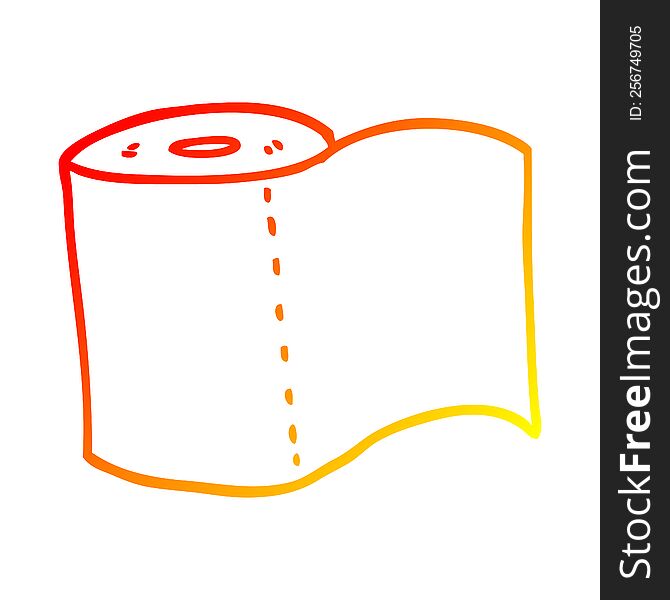 warm gradient line drawing of a cartoon toilet roll