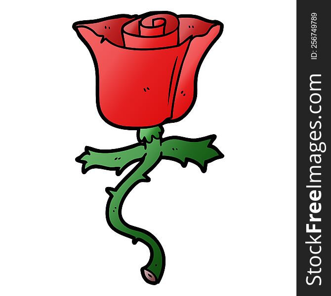 cartoon rose with thorns. cartoon rose with thorns