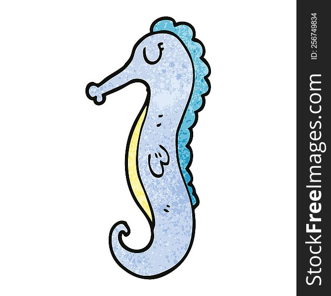 Cartoon Doodle Sea Horse