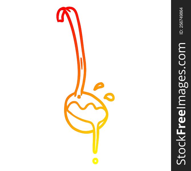 warm gradient line drawing of a ladle of soup