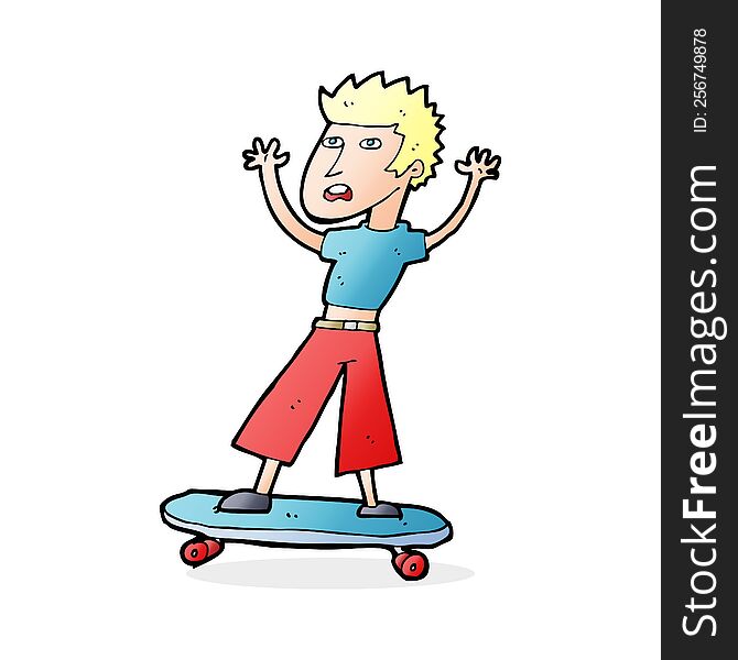 cartoon boy on skateboard. cartoon boy on skateboard