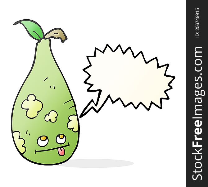 freehand drawn speech bubble cartoon pear