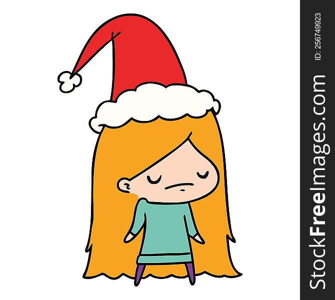 Christmas Cartoon Of Kawaii Girl