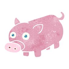 Retro Cartoon Piglet Stock Photo