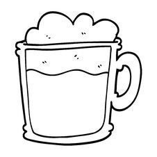 Line Drawing Cartoon Foamy Latte Stock Photo Line Drawing Cartoon Foamy Latte Stock Photo
